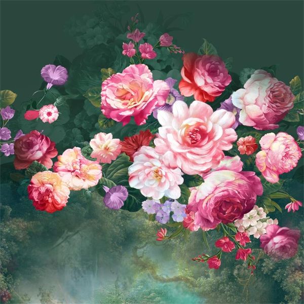 Acheter Laeacco Aquarelle Fleur Fleurs Printemps Parti Papier Peint Portrait Photo Toile De Fond Photographique Fond Photocall Studio De Photo De