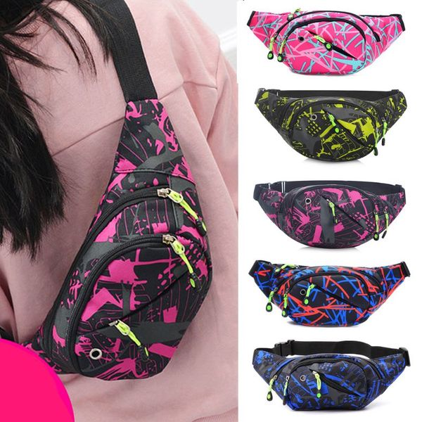 

1 pc camouflage multi pocket waist bag nylon fanny pack waterproof sport bag