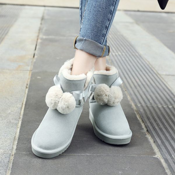 

big size boots women shoes ankle boots for women ladies shoes woman winter frosted silk wool keeps you warm, Black