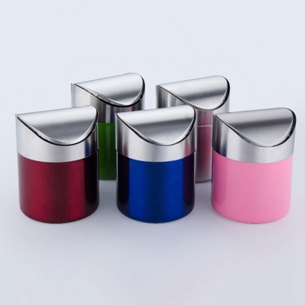 

обои для рабочего из нержавеющей стали мусорное ведро для дома и офиса waste bin мини-автомобиль мусор съемная крышка роллинг dust мусора