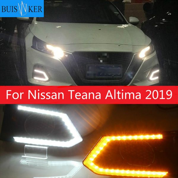 

led drl for teana altima 2020 daytime running lights fog lamp cover with yellow turn signal functions