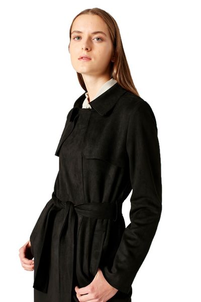 

suede trenchcoat, Tan;black