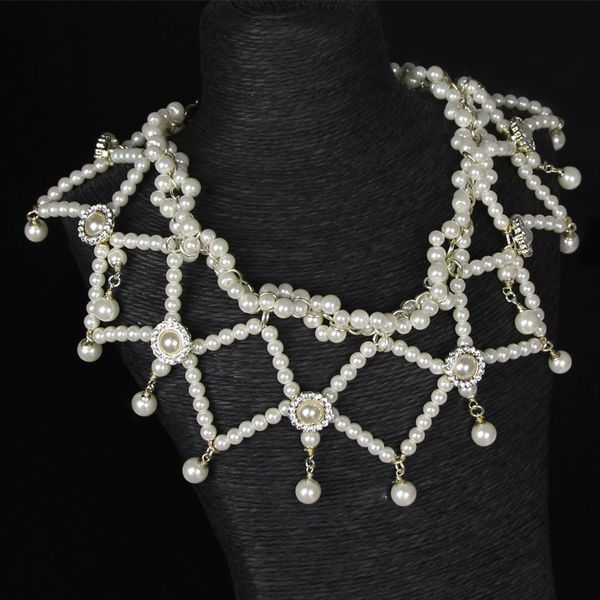 

european and american fashion high-end pearl sweater chain small fragrance necklace temperament versatile pearl dress jewelry necklace, Silver