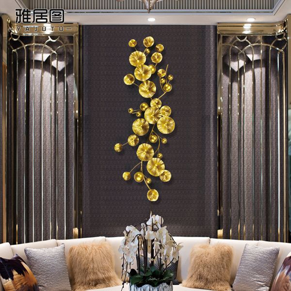

new chinese style wall decoration light extravagant iron art decorate wall hanging metal originality sofa background wall