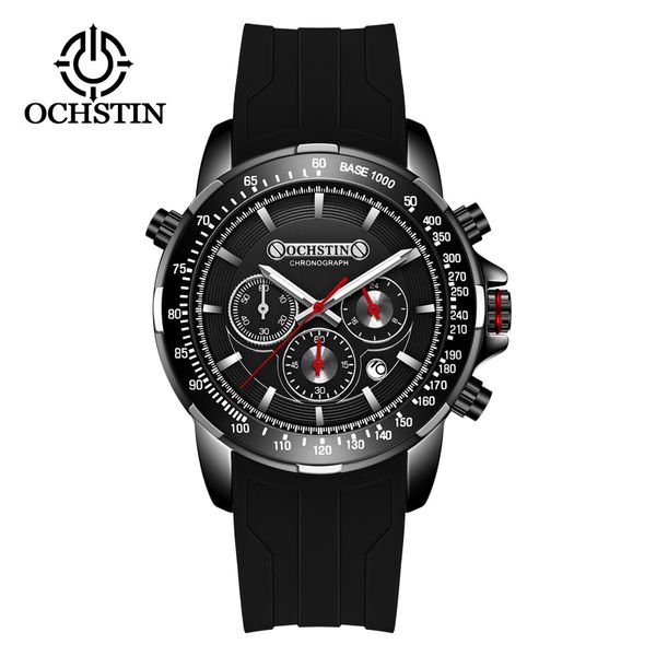

ochstin brand new multifunctional timing watch customization of men's sports silica gel quartz waterproof men's watch, Slivery;brown