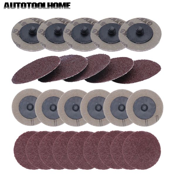 

25pcs 50mm 2" for roloc sanding disc 60 80 100 120 grit sander pad abrasive tools woodworking finishing rotary tool accessories