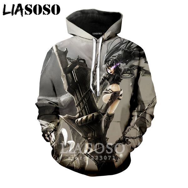 

liasoso 2018 winter new men women 3d print anime black rock shooter hoodie fashion brand sweatshirt long sleeve pullover a181-21