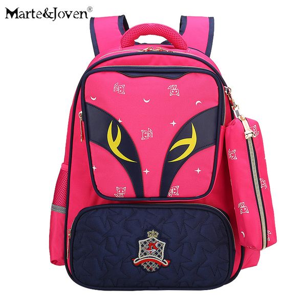 

marte&joven animal printing pink primary schoolbag backpack for teenagers girl boy cute waterproof children school bags rucksack