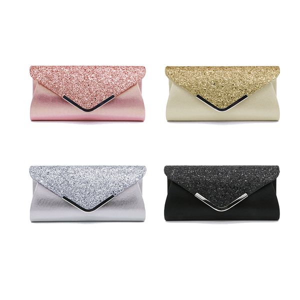 

2020 sequin women shiny diamond evening clutch crystal bag female wedding purse party banquet wrist chains handbags shoulder bag