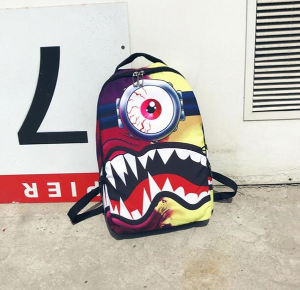 

designer cyclopia monster backpack sprayground design daypack shark mouth schoolbag spray ground rucksack sport personality school bag