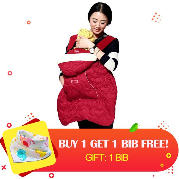 

bethbear winter baby carrier's cover with pockets for mom cloak for sling wrap mantle cover backpack carrier infant windproof