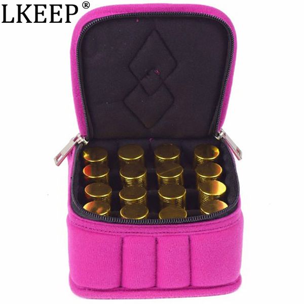 

portable 16 bottles essential oil carrying shockproof case cosmetic bag 15ml oil holder travel storage box nail polish organizer