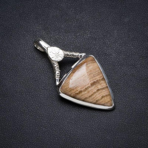 

натуральный ломен crisoface ручной работы уникальный кулон стерлингового серебра 925 пробы 1.75 " x0994, Silver