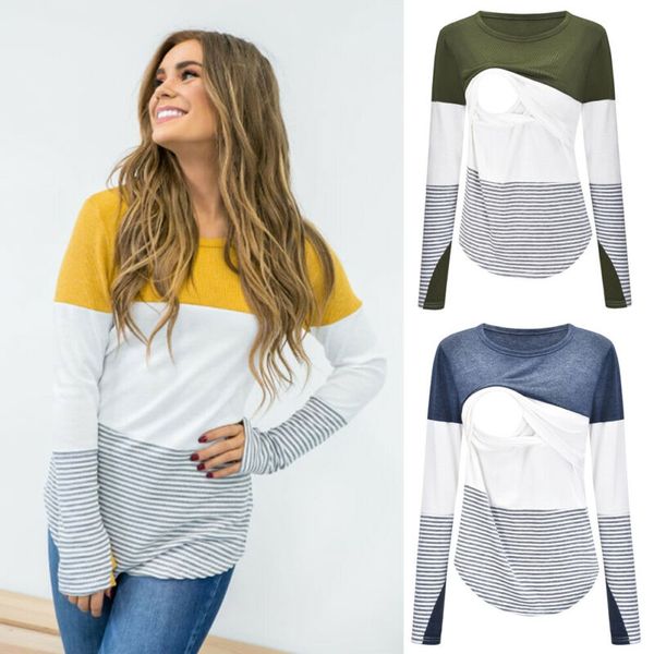 

UK Maternity Clothes Breastfeeding Lace T-Shirt nursing Tops For Pregnant Womens