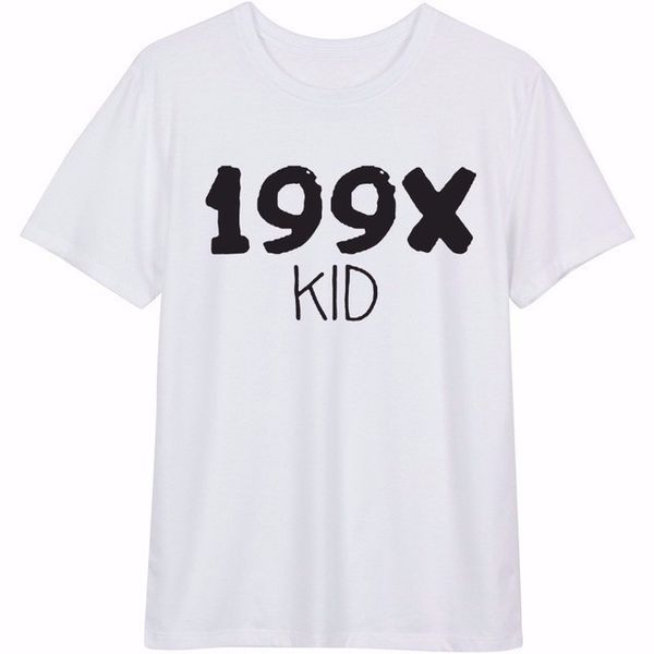 

printing cotton letter 199x kid men's and women's short-sleeved t-shirt, White;black
