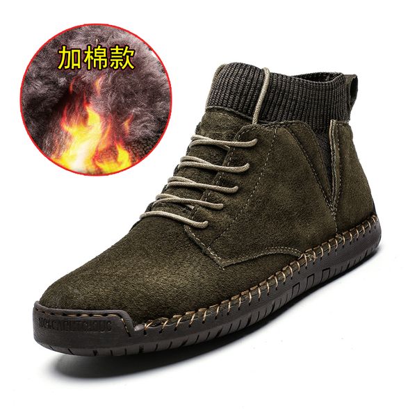 

plus size 48 sneakers men autumn winter fur boots keep warm comfortable wear-resistant lace up male high fashion mens boots