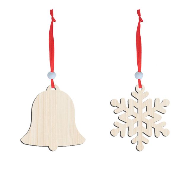 

xmas pendant hanging ornaments cute window snowflakes bell winter wooden creative
