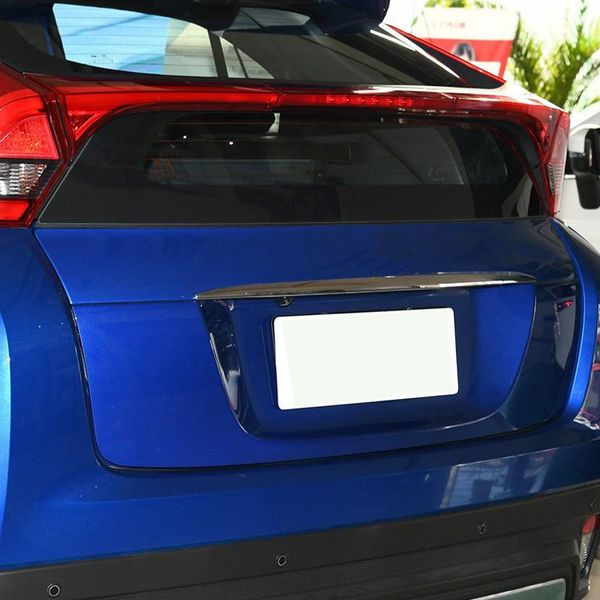 

car styling 1pcs abs chromed car rear trunk lid decoration trim cover for mitsubishi eclipse cross 2018 2019