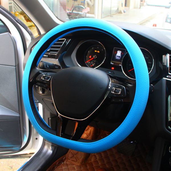 

car-styling car silicone steering wheel glove cover leather texture soft multi color universal skin soft silicon steering wheel