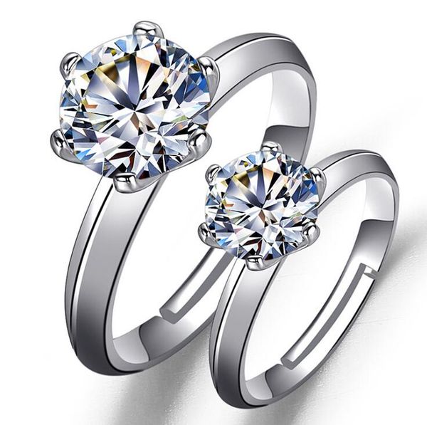 

fashion single imitation diamond ring in platinum color for women, Golden;silver