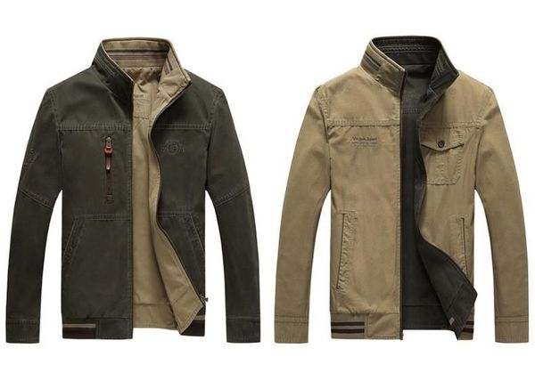 

mulit pockets reversible mens fashion jackets casual zipper stand collar mens outerwears loose designer males clothing, Black;brown