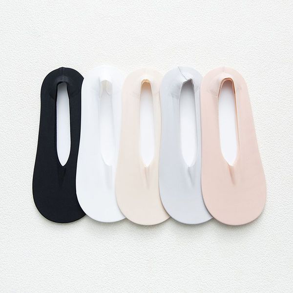 

sweet girls summer socks slipper spring summer soft breathable solid short antiskid invisible comfortable boat socks, Black;white