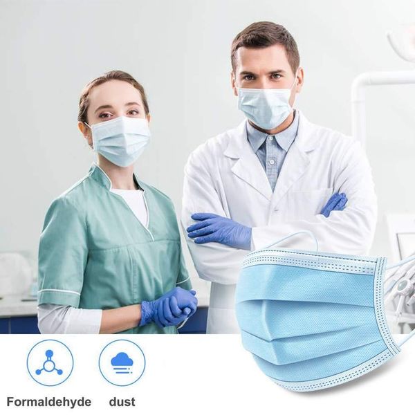 

nuk stock одноразовая маска для лица 3 слоя ушной петли пыли рот маски крышка 3-слойный нетканый пылезащитный маска мягкий maschere дышащий