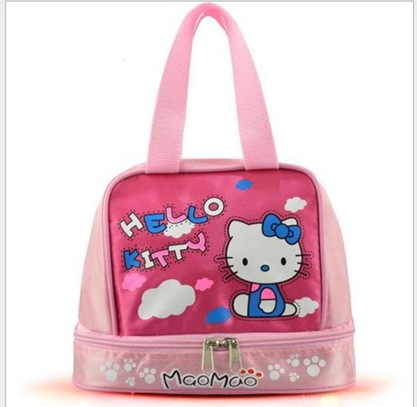 

cartoon kt cat lunch box lunch box bag multi-purpose double bag korean, Blue;pink