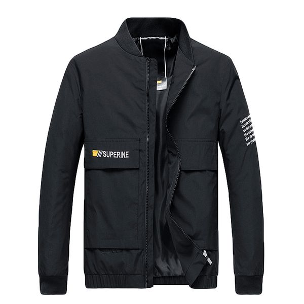 

jacket men autumn winter casual men's sweatshirt printing stand collar zipper outdoor sport coat windbreaker jaqueta masculino, Black;brown