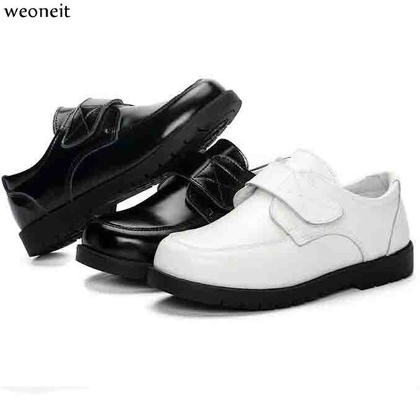 

weoneit new kids leather wedding dress shoes for boys brand children black white wedding party shoes boys formal cn 26-42, Black;grey