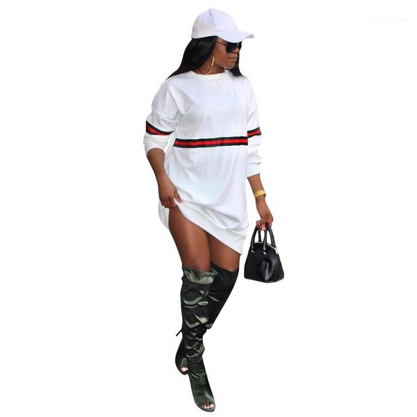 

hoodies long sleeve stripe patchwork dresses spring autumn girls o-neck sweatshirt for shipping 19ss women designer, Black