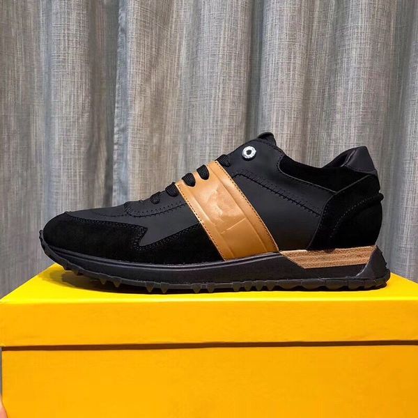 

2020 fd luxury brands fun fur designer sneaker shoes genuine leather gift mens women racer sports casual bo, Black