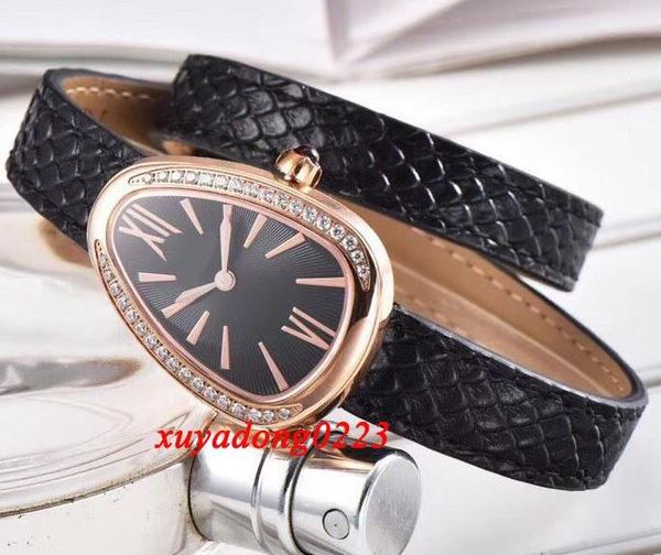 

новый serpenti зеленый циферблат швейцарский кварцевый женский часы розового золота зеленый кожаный ремешок мода lady часы, Slivery;brown