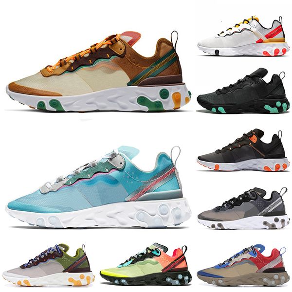 

2019 react element 55 87 women men running shoes undercaver lakeside volt light beige chalk reacts elastic shoes trainers sneakers