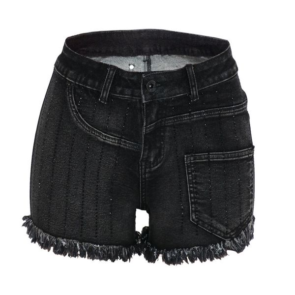

2020 cross-border e-commerce spring-summer high waist stretch creative fashion womens denim shorts d9033, White;black