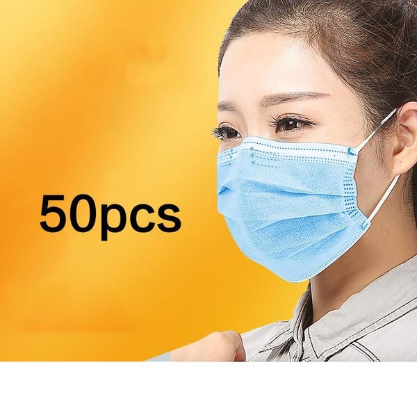 

disposable face mask 3 layers dustproof facial protective cover masks anti-dust disposable salon earloop mouth mask party masks