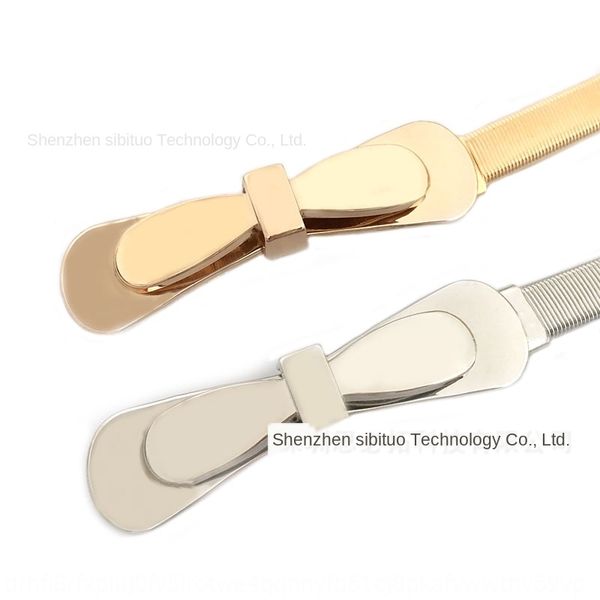 

waist spring elastic women's metal metal waist chain spring belt elastic chain women's belt, Black;brown