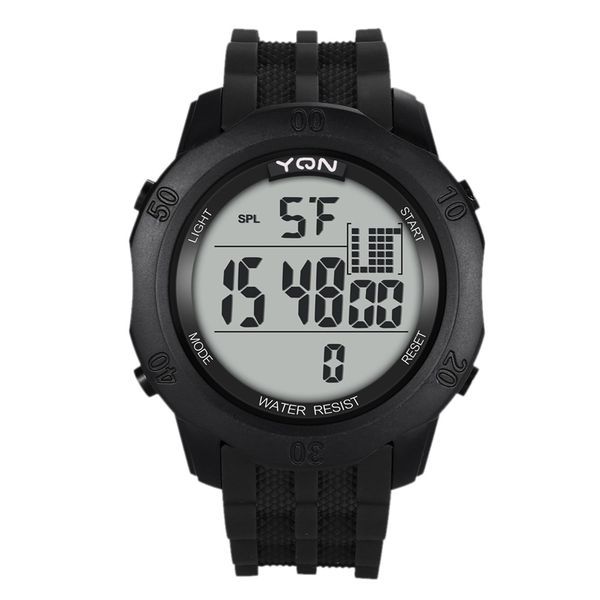 

men's high-end multi-function sports life waterproof electronic watch fashion new 2019 fitness luminous led display clock, Slivery;brown