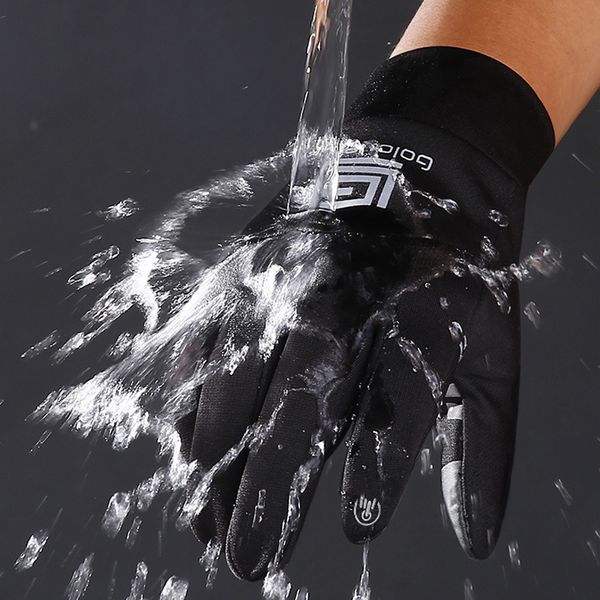 

2019 new winter outdoor tool sports gloves touch screen men women all refers waterproof windproof warm riding velvet skiing, Black
