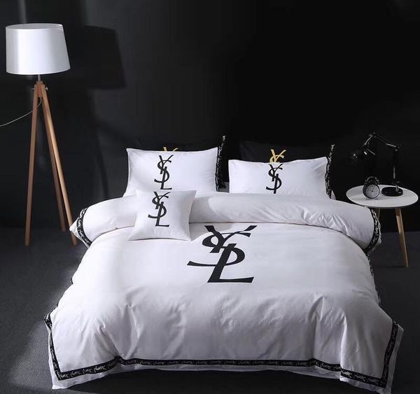

y letter bedding cover 4pcs luxurious brand duvet cover king size  size bedsheet home textile
