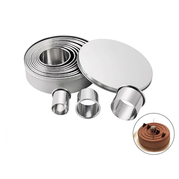 

round cookie biscuit cutter set 12 graduated circle pastry cutters for donut scone stainless steel metal ring baking molds jk2007xb