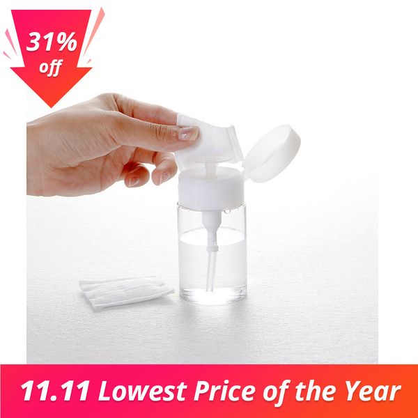 

150ml 200ml push down empty pump dispenser for nail polish remover alcohol toner makeup remover clear travel bottle high quality