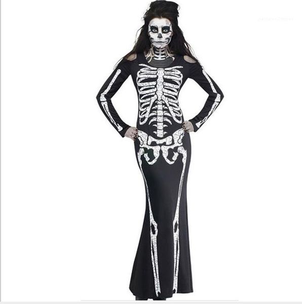 

skeleton one piece suit designer long sleeve skinny womens cloth party costumes female apparel halloween cosplay costume, Black;red