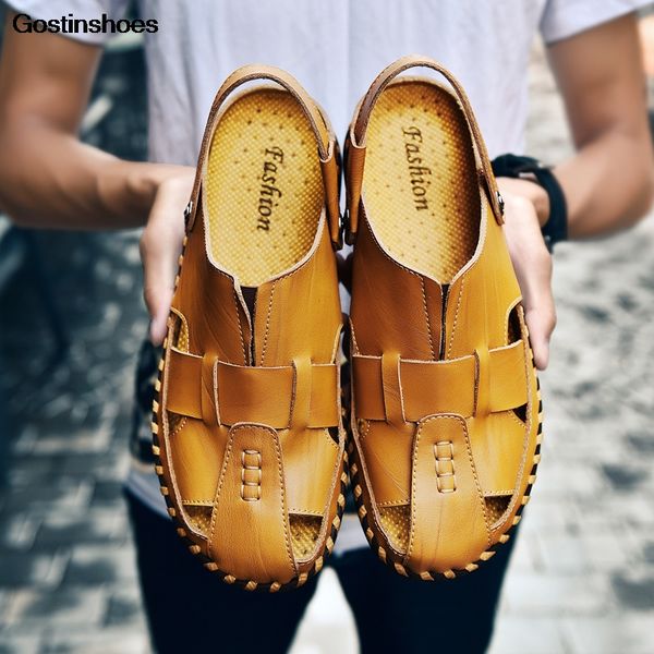 

sandel for men fashion summer beach shoes anti slip wear resistant casual sandalen sandals for men, Black