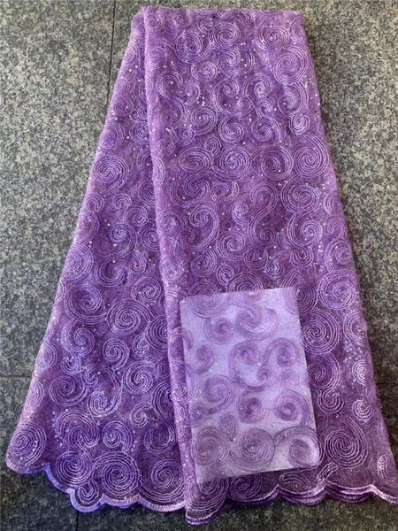 

purple sequin lace fabric print fabric pleated chiffon 2019 women nigerian lace fabrics 5 yards fcd43, Pink;blue