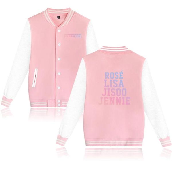 

2019 new black pink sala jacket casual winter women k- hip hop female fans sala baseball jacket clothes, Black;brown
