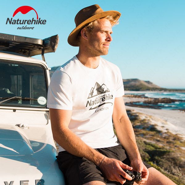 

naturehike hiking short sleeve sports t-shirt breathable sports printing pattern t-shirt hiking running leisure, Gray;blue