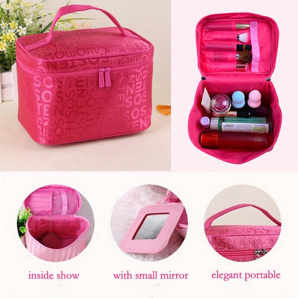 

multifunction letter print beauty cosmetic makeup bag organizer zipper handbag travel toiletry waterproof case bag dropshipping