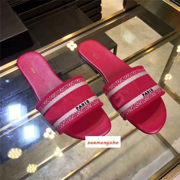 

latest women slippers brand sandals flat designer shoes slide dazzle flowers embroidery sandal floral striped beach slipper, Black