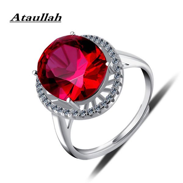 

ataullah oval red ruby rings silver 925 jewelry gemstone ring with cz 18k rose gold plated vintage fine jewelry for woman rw108, Golden;silver